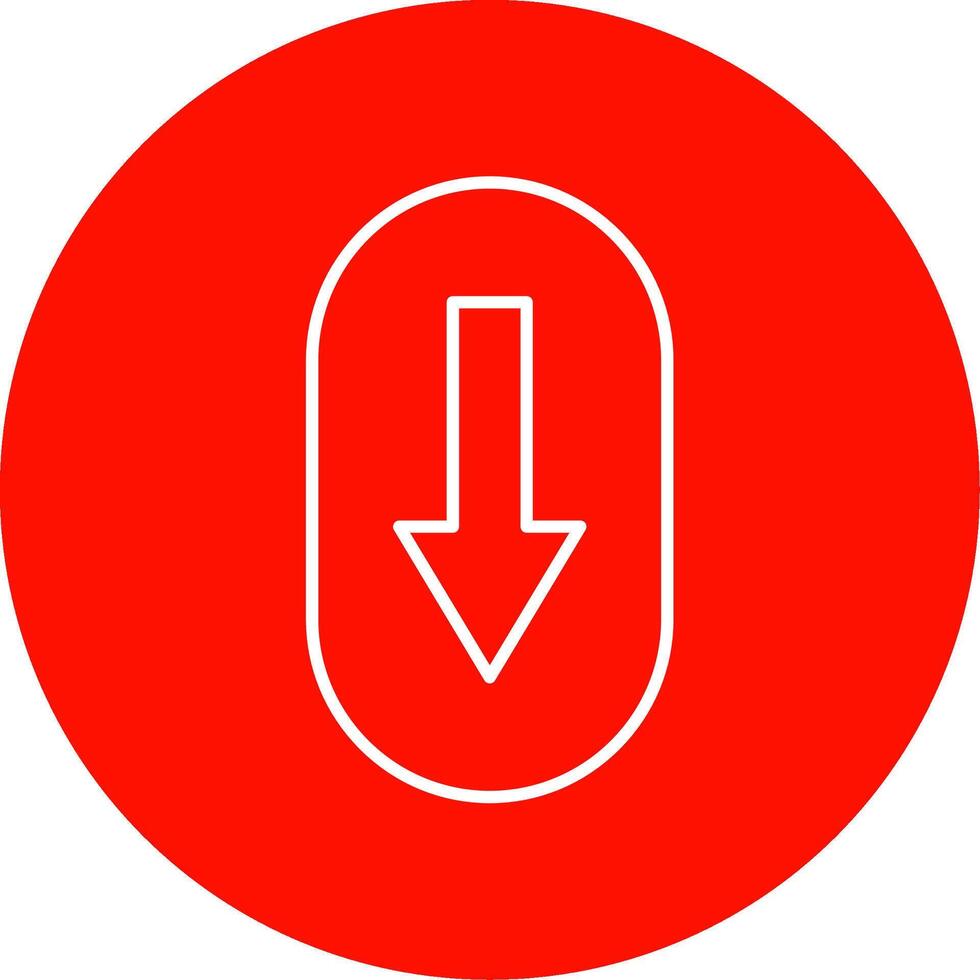 Scroll Down Line Circle color Icon vector