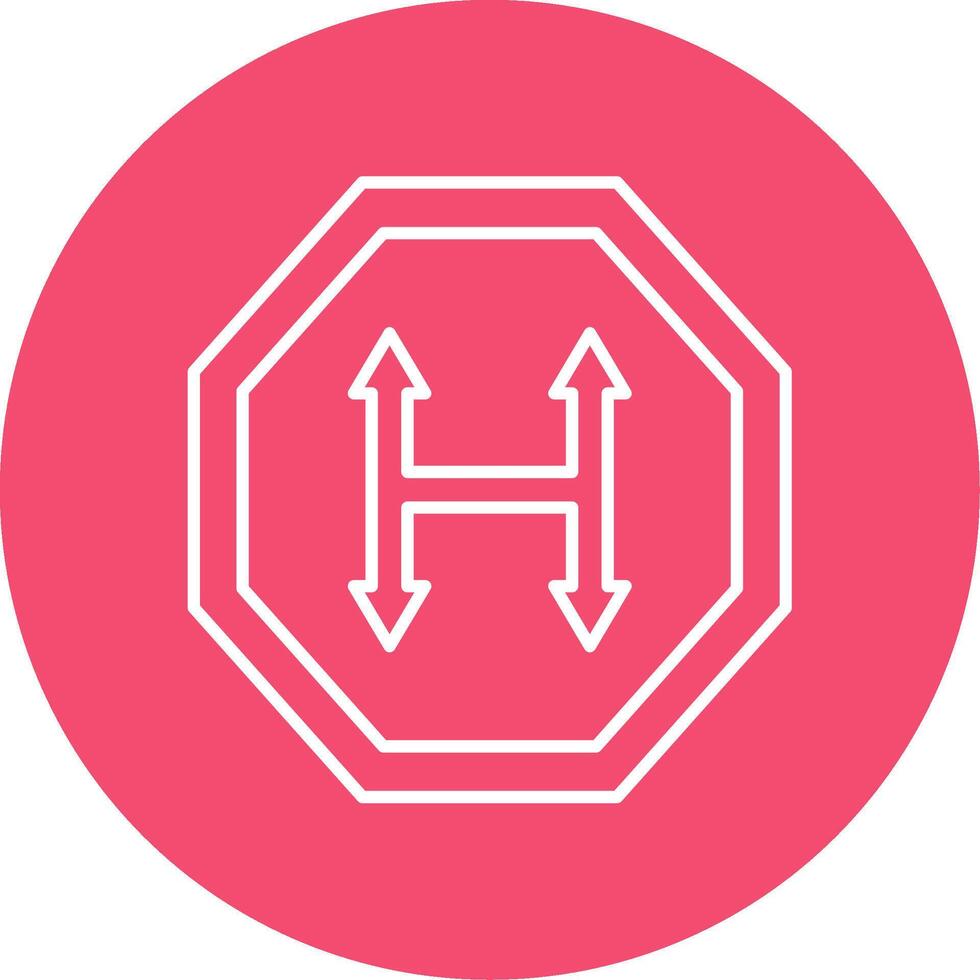 Junction Line Circle color Icon vector