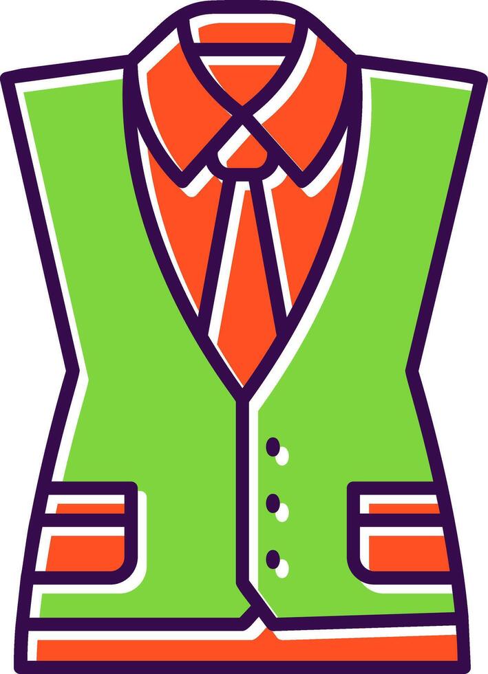Waistcoat Filled Icon vector
