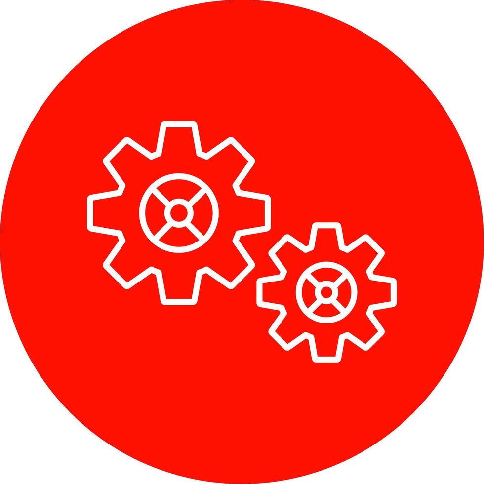 Gear Line Circle color Icon vector