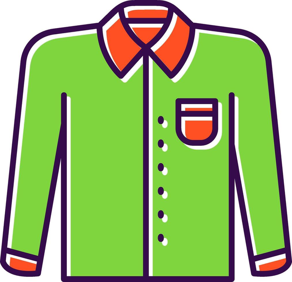 Formal shirt Filled Icon vector