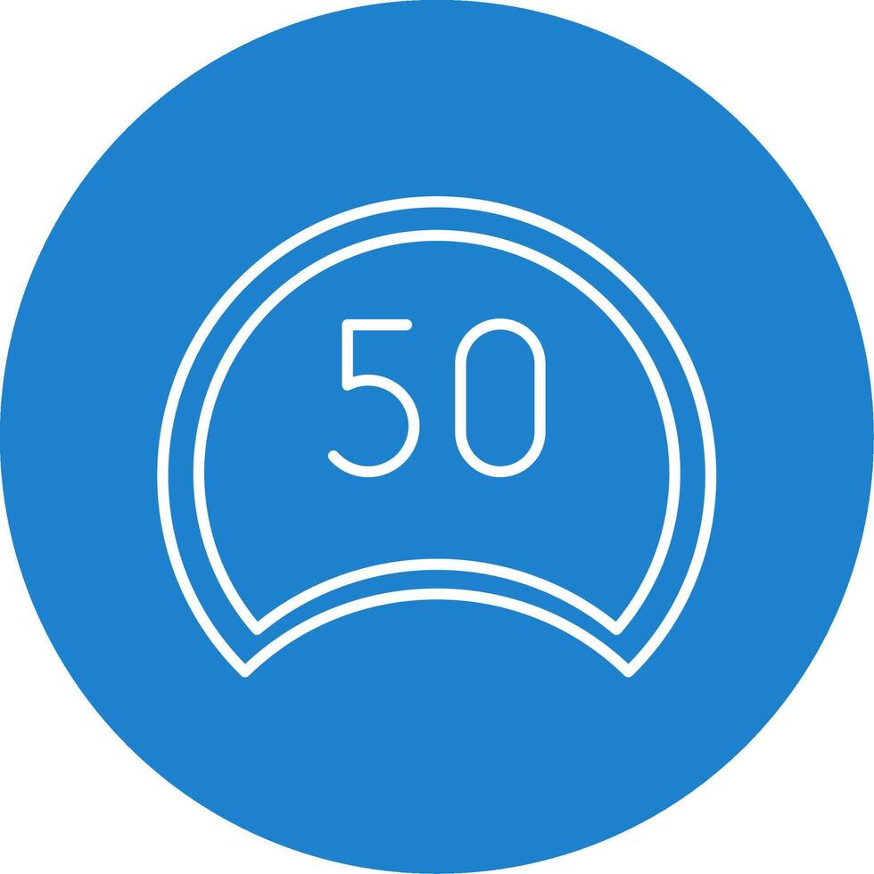 Speed Limit Line Circle color Icon vector