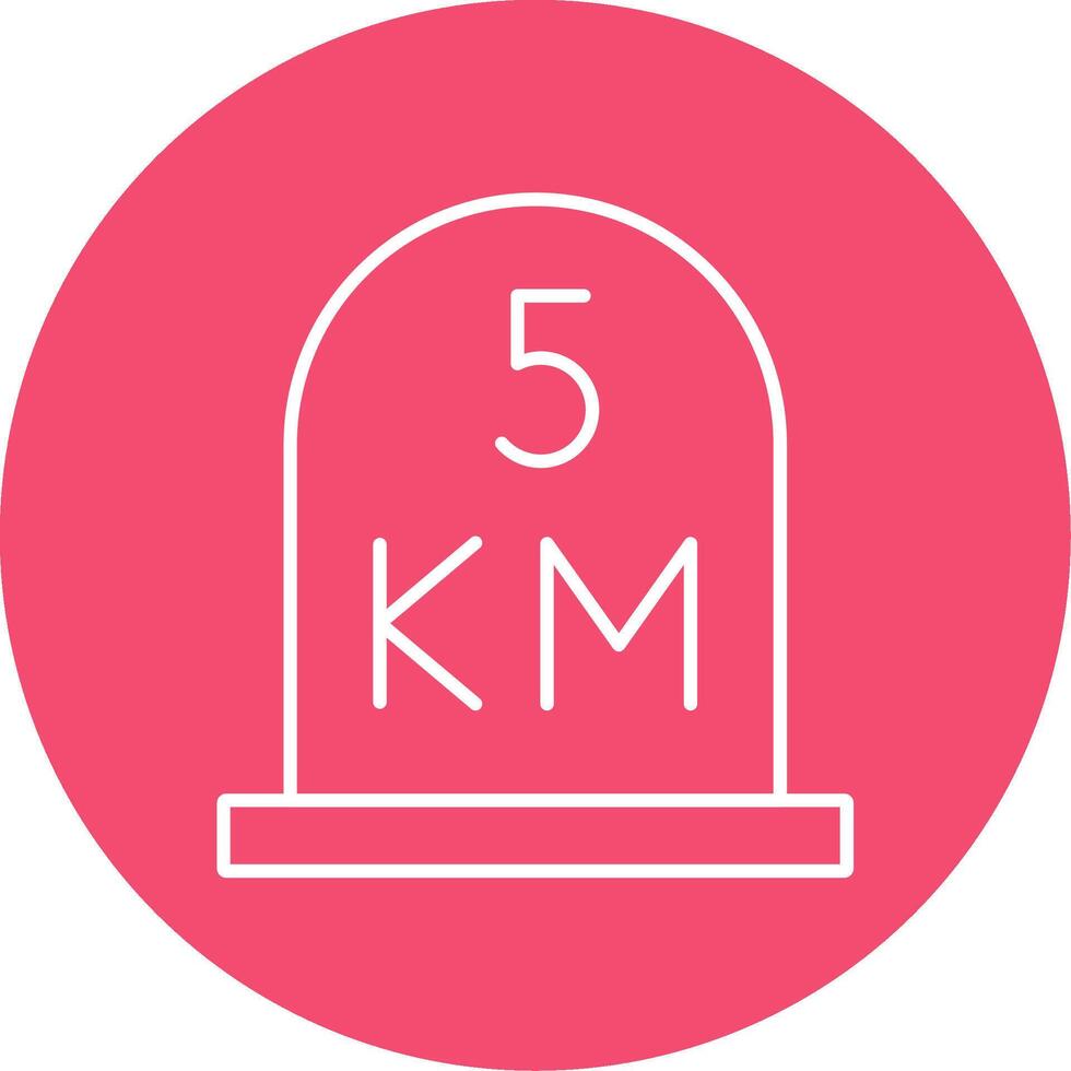 kilometer Line Circle color Icon vector