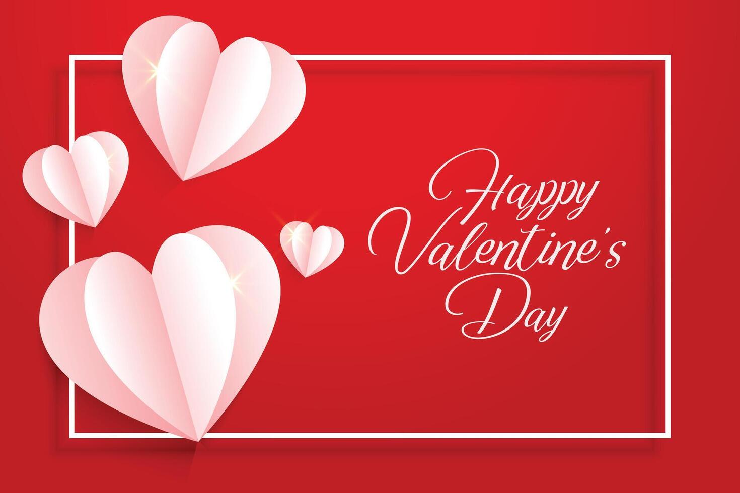 happy valentines day origami hearts background vector