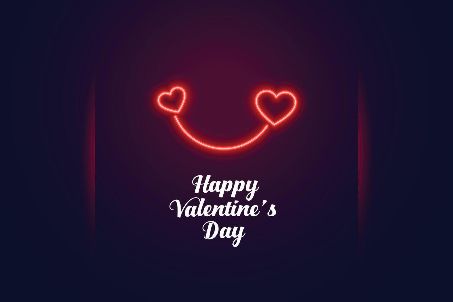 two neon hearts connecting together valentines day banner vector