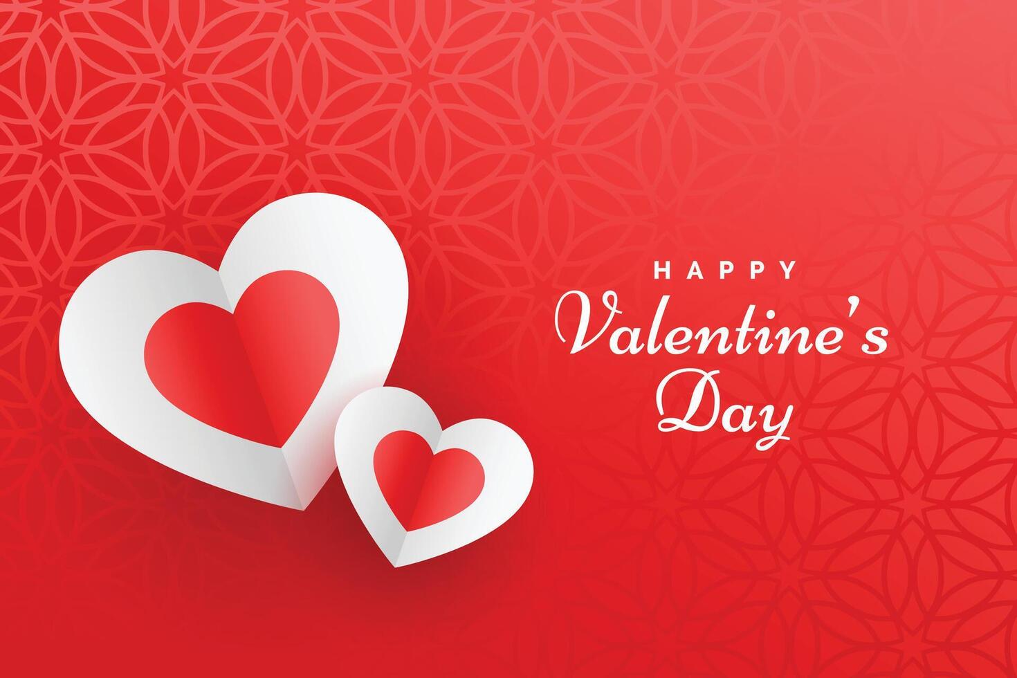 beautiful red happy valentines day card design vector