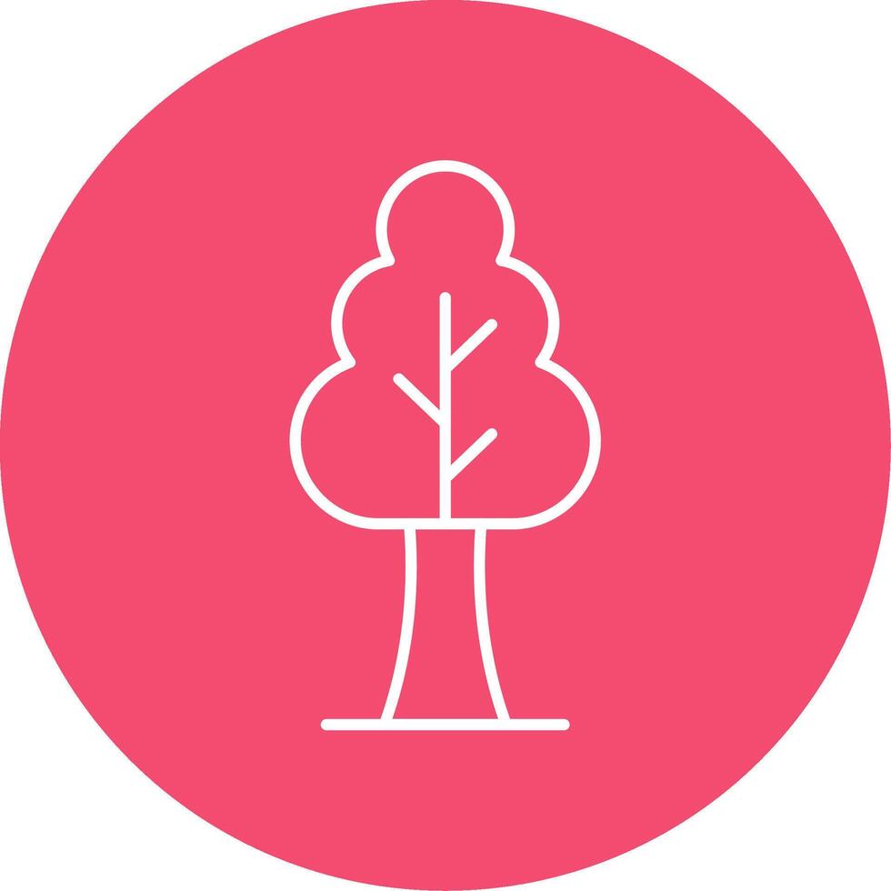 Tree Line Circle color Icon vector