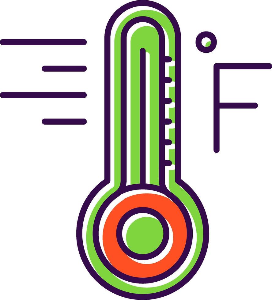 Fahrenheit lleno icono vector