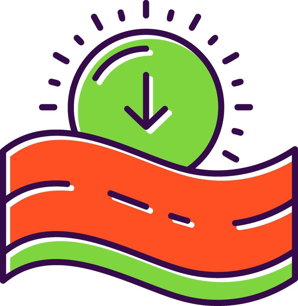 Sunset Filled Icon vector