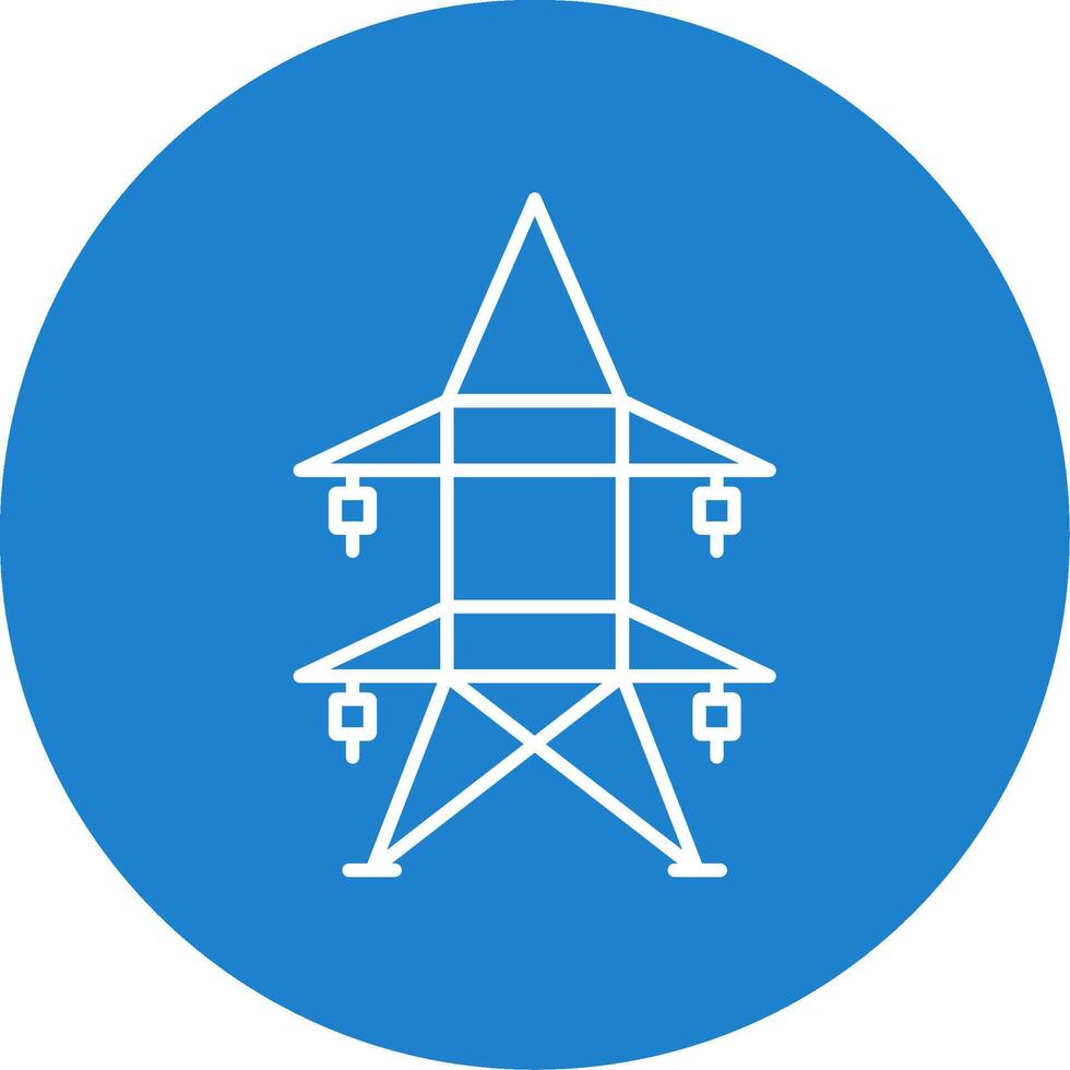 Electric Tower Line Circle color Icon vector
