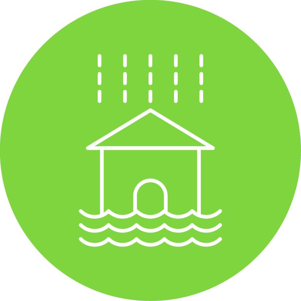 Flood Line Circle color Icon vector