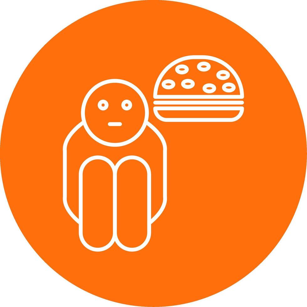 Starvation Line Circle color Icon vector