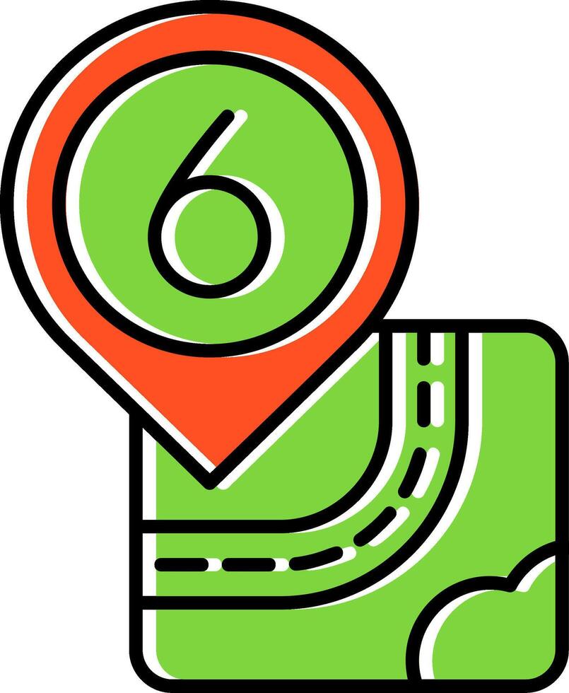 Six Filled Icon vector