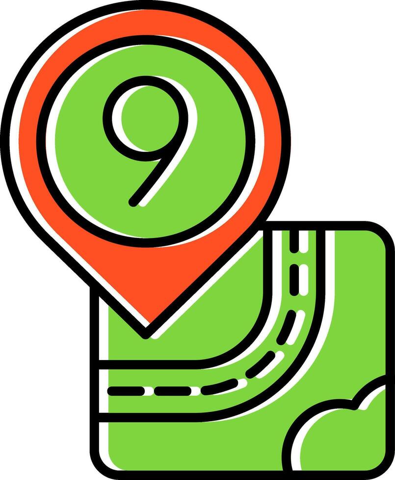 Nine Filled Icon vector