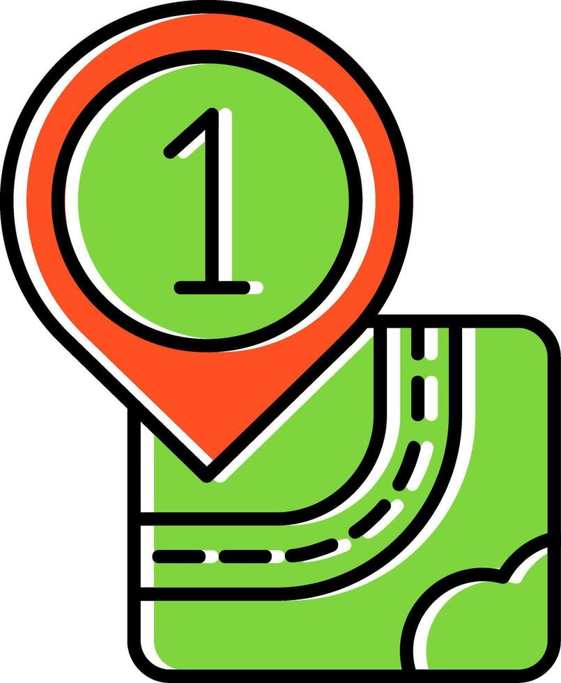 One Filled Icon vector