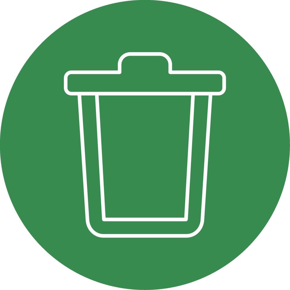 Trash Can Line Circle color Icon vector