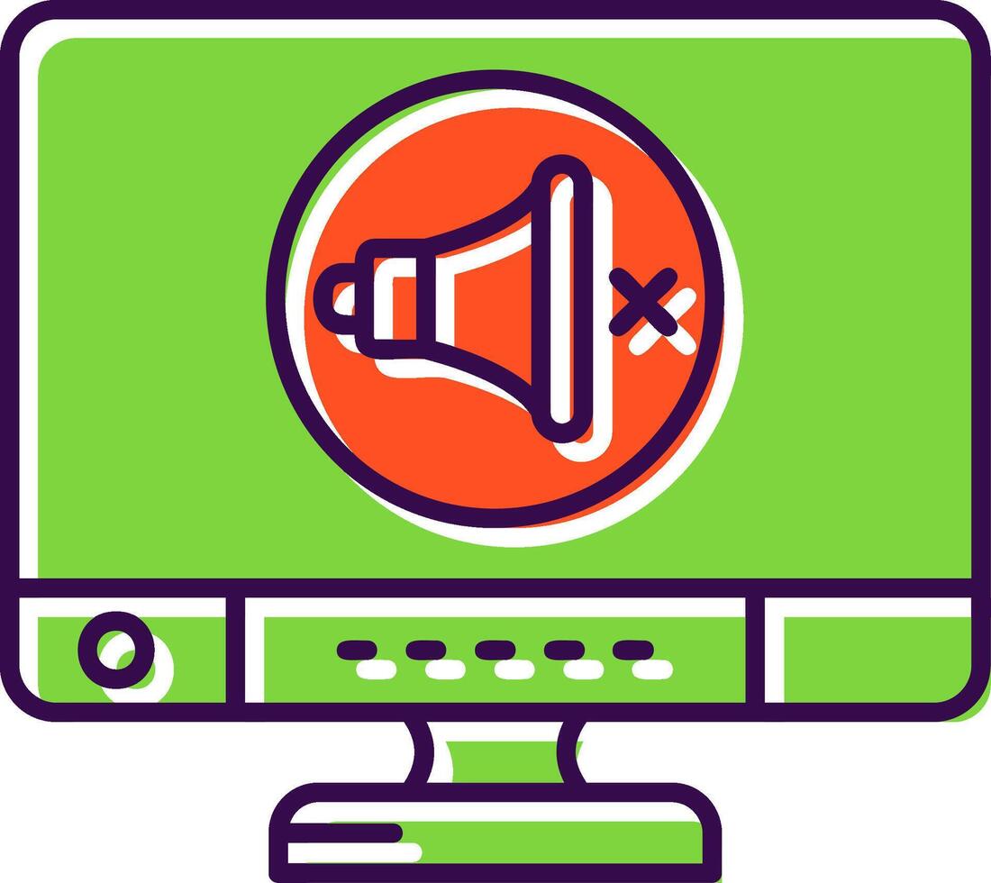 Mute Filled Icon vector