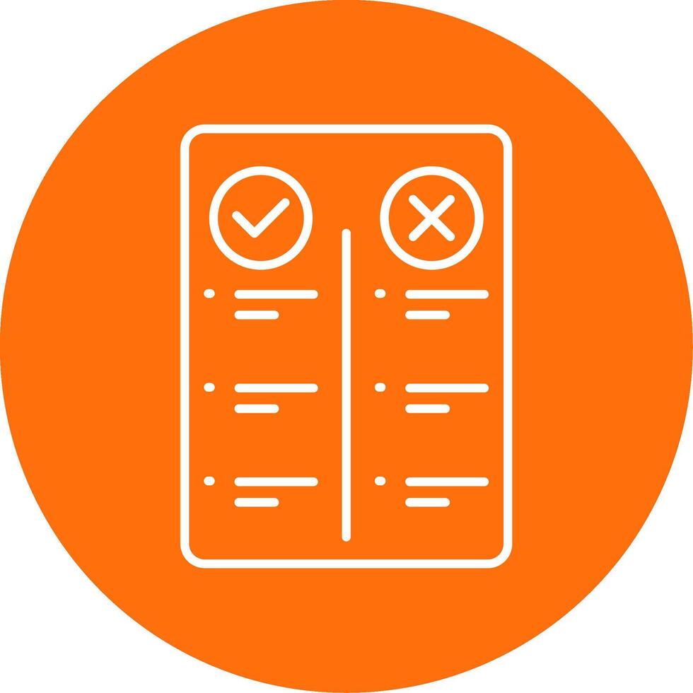 Pros And Cons Line Circle color Icon vector