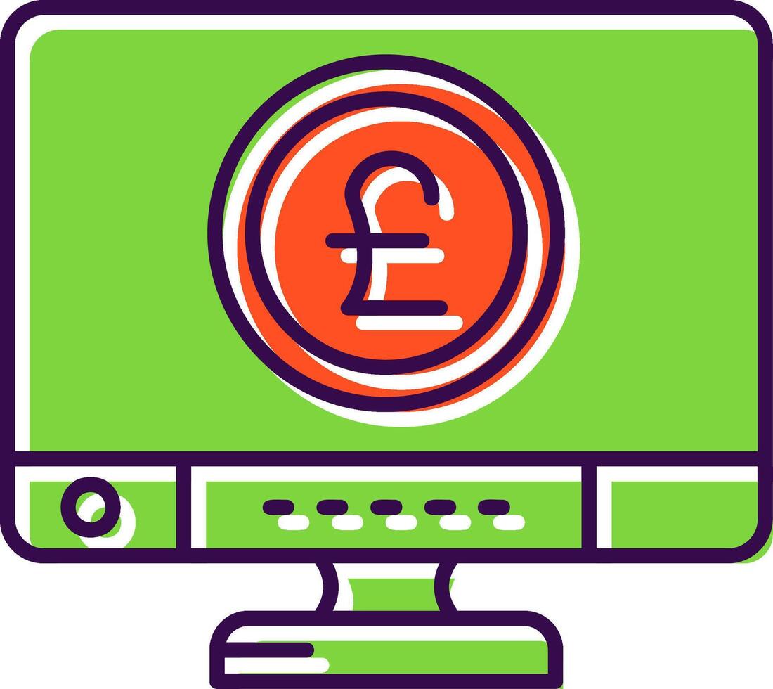 Pound Filled Icon vector