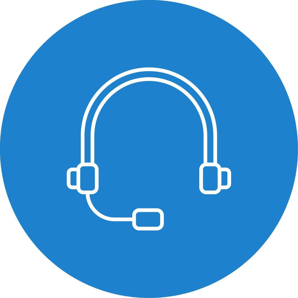 Headset Line Circle color Icon vector