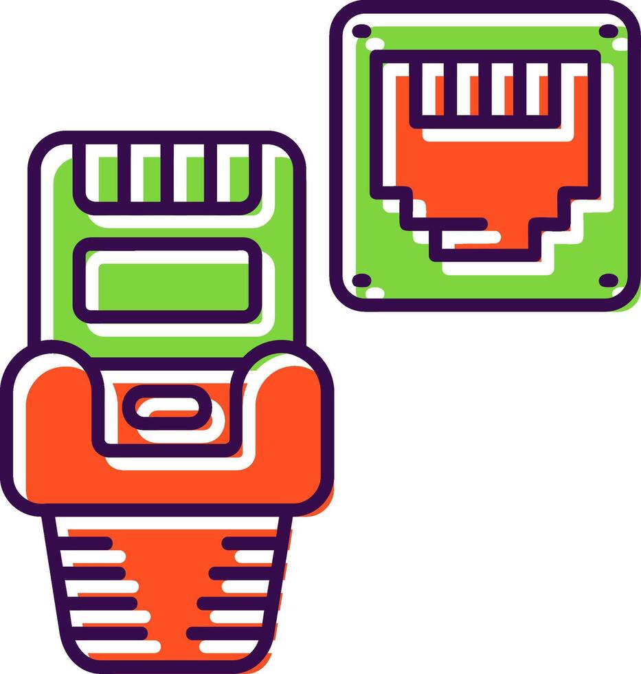 Ethernet Filled Icon vector