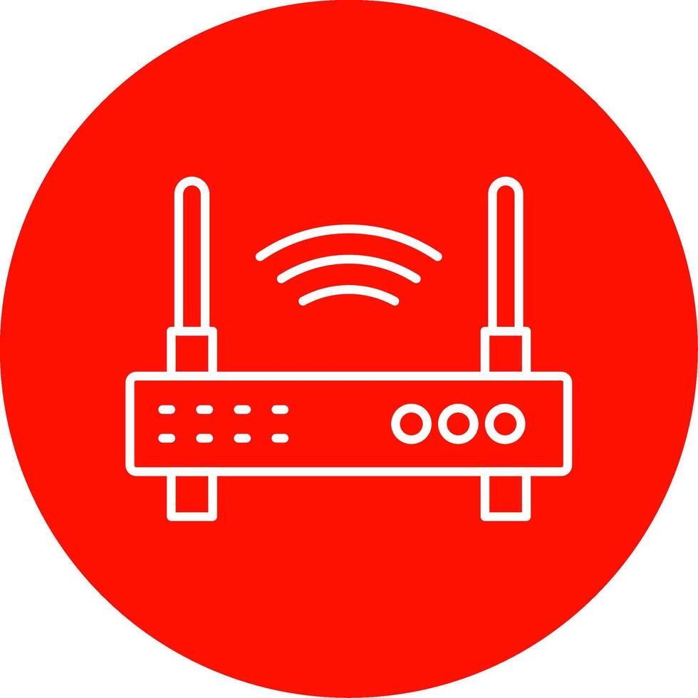 Wifi Router Line Circle color Icon vector