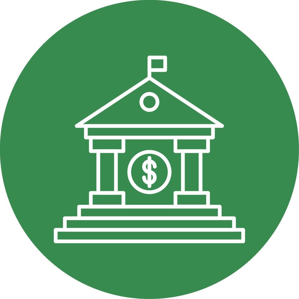 Bank Line Circle color Icon vector