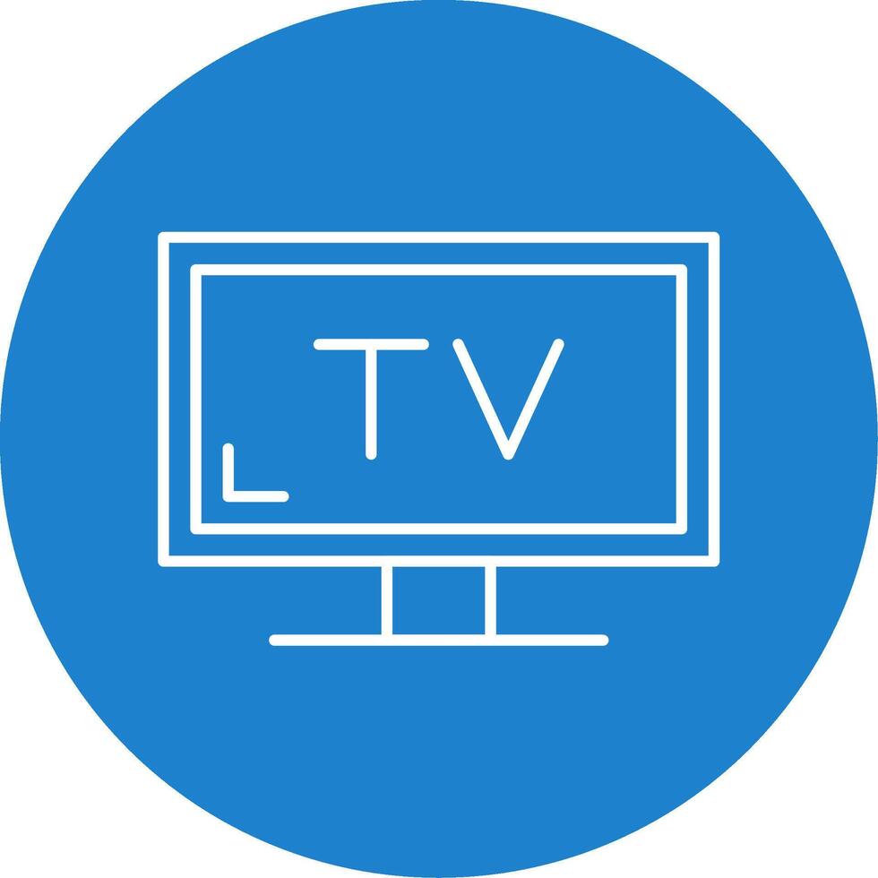 Tv Line Circle color Icon vector