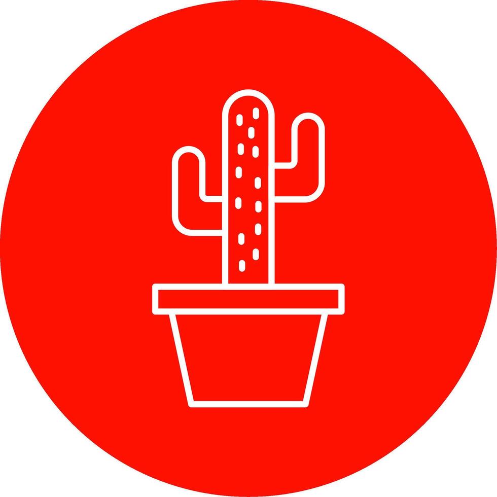 cactus línea circulo color icono vector