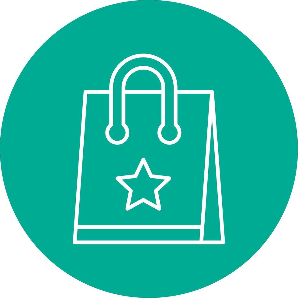 Shopping Bag Line Circle color Icon vector