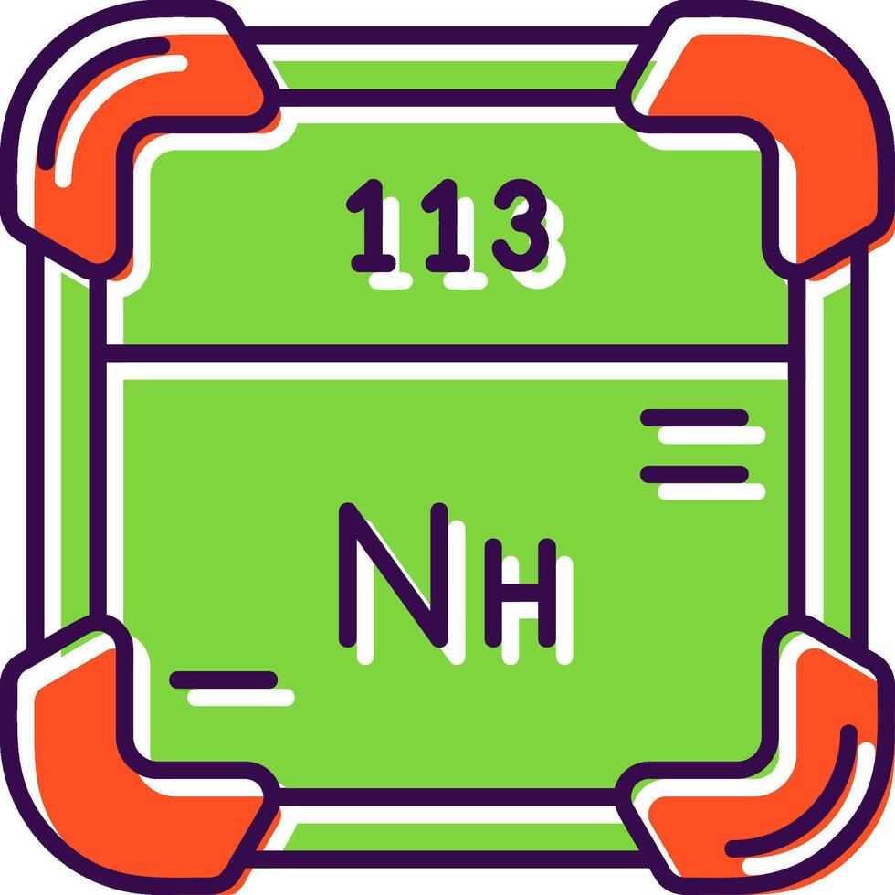 nihonium lleno icono vector