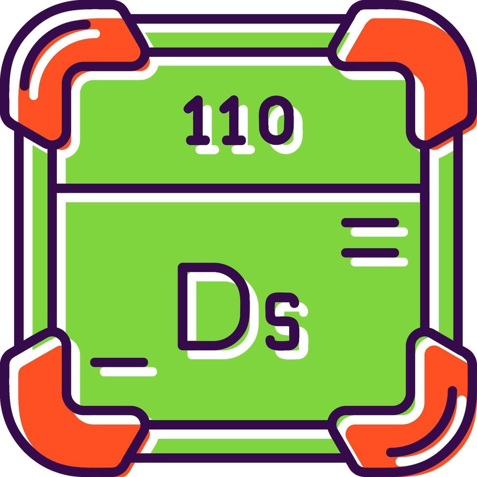 Darmstadtium lleno icono vector