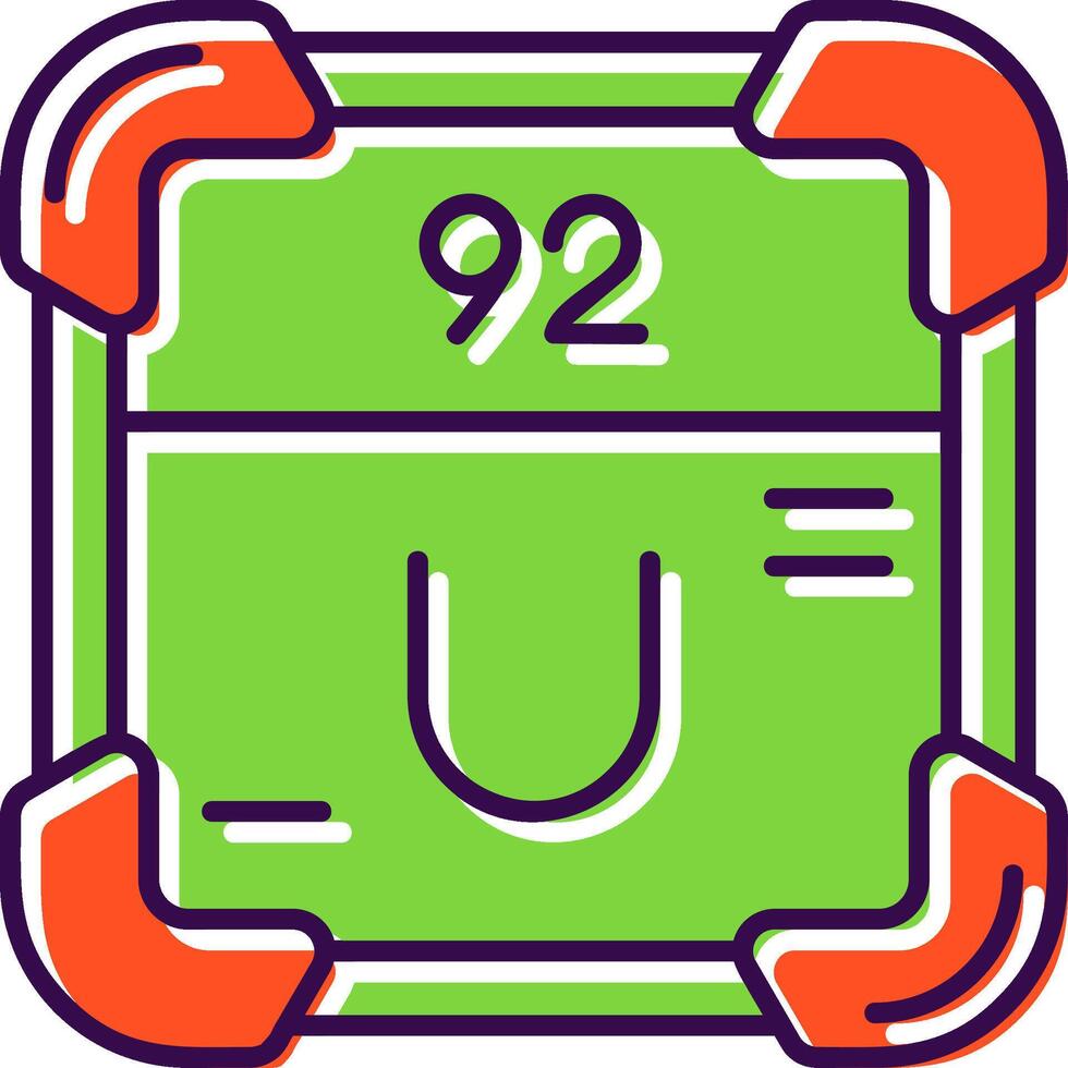 uranio lleno icono vector