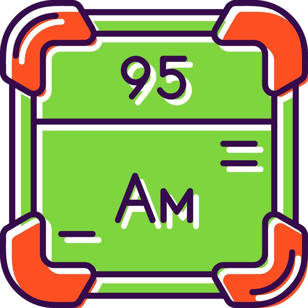 Americium Filled Icon vector