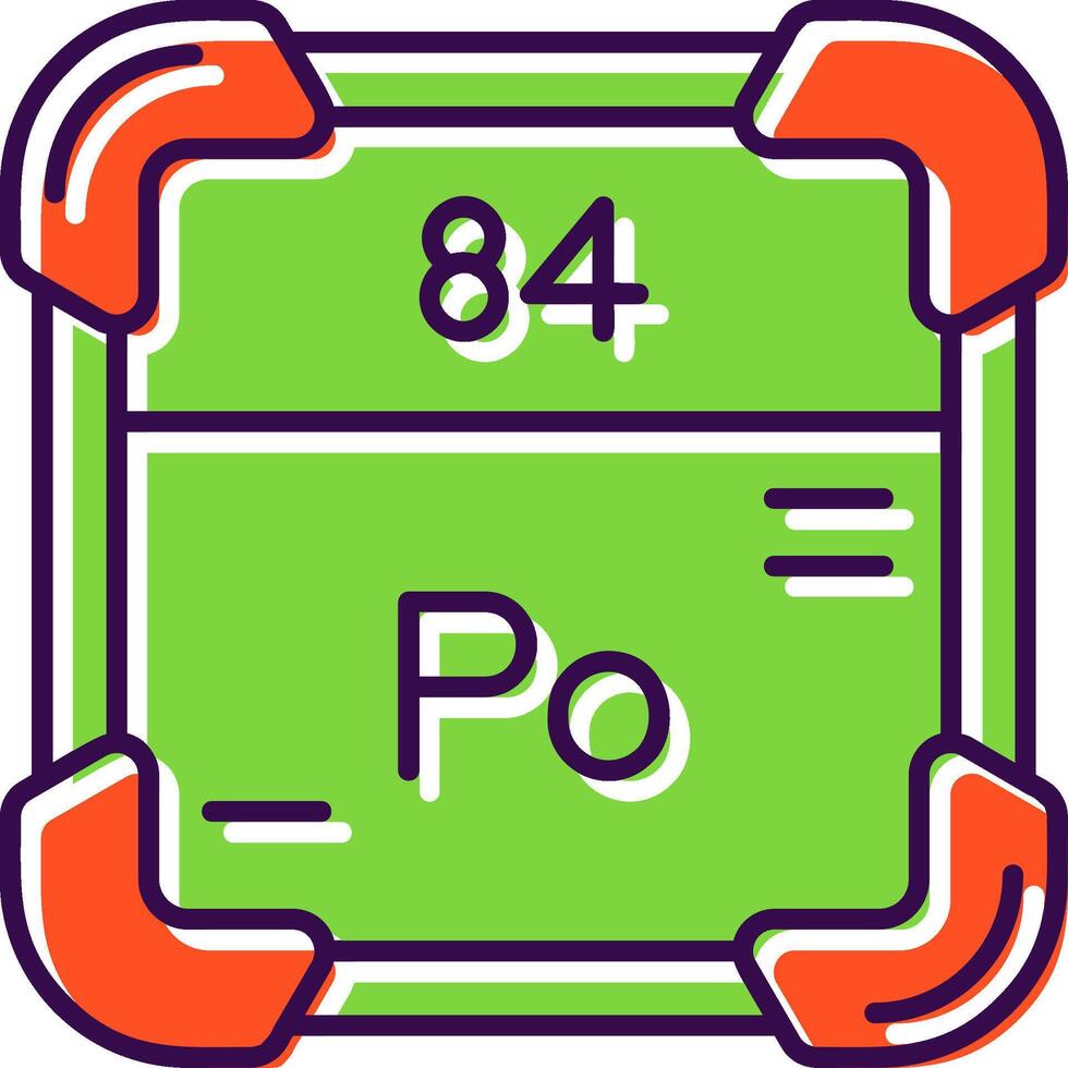 polonio lleno icono vector