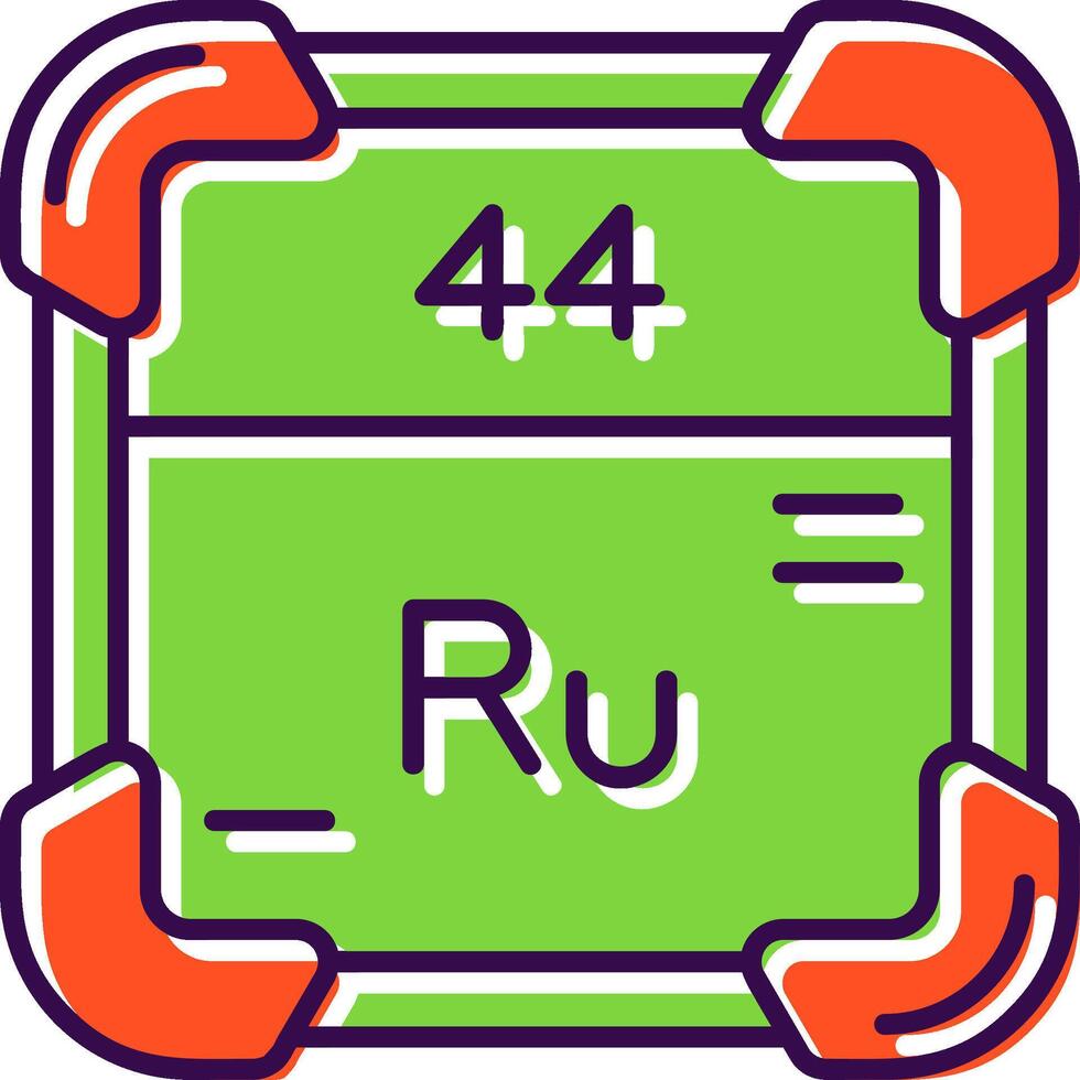 Ruthenium Filled Icon vector