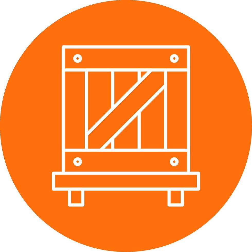 Wooden Box Line Circle color Icon vector