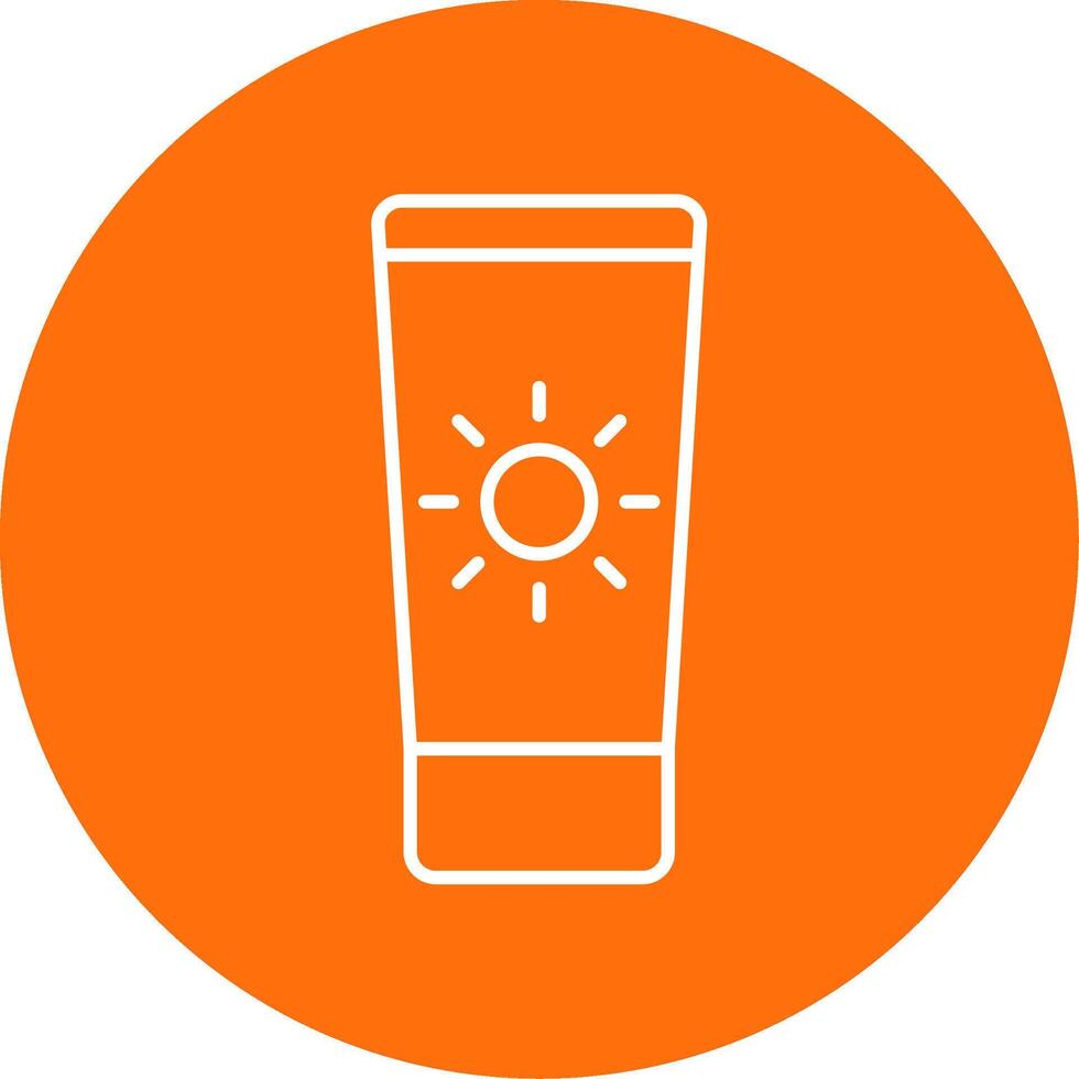Sun Cream Line Circle color Icon vector