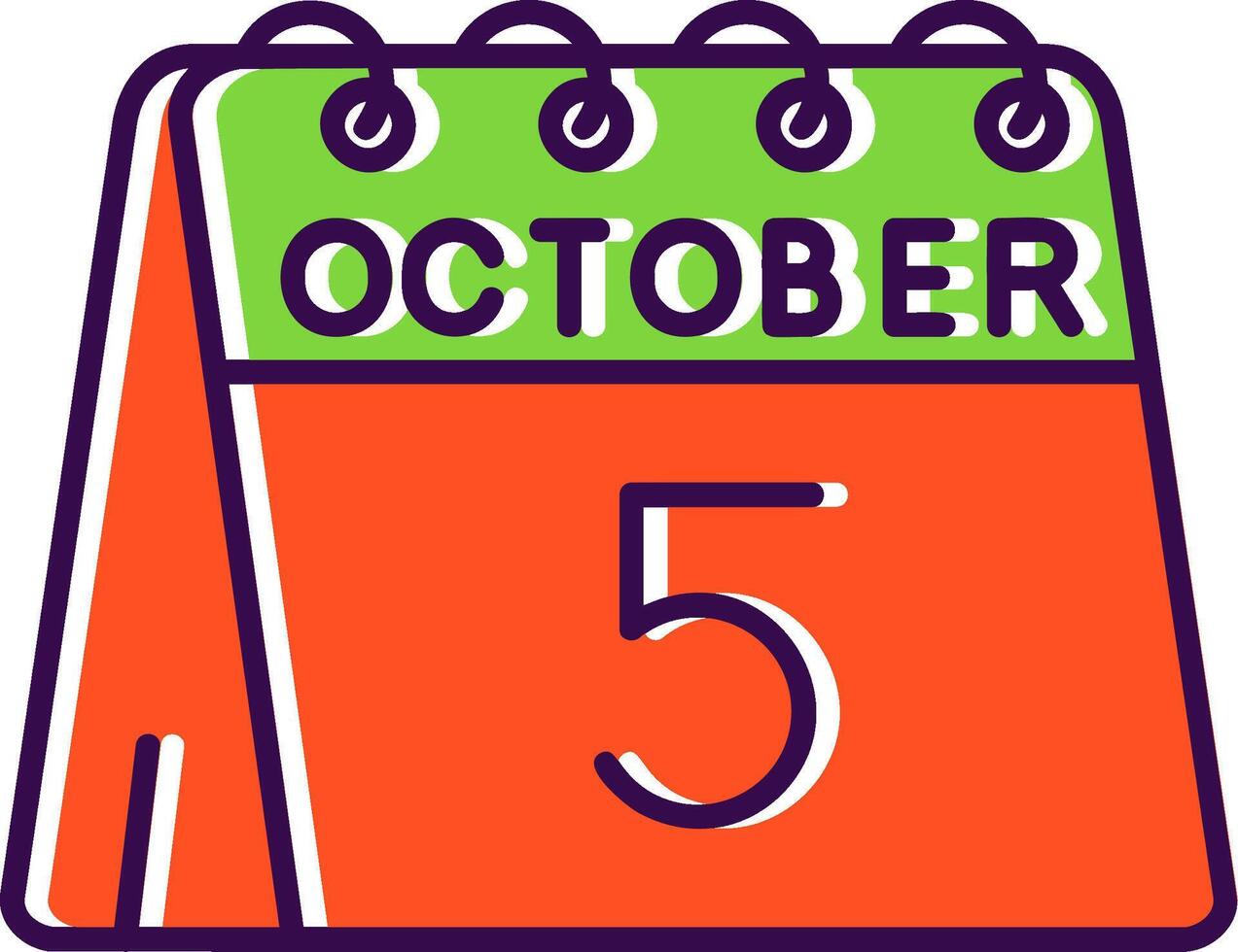 5th of October Filled Icon vector