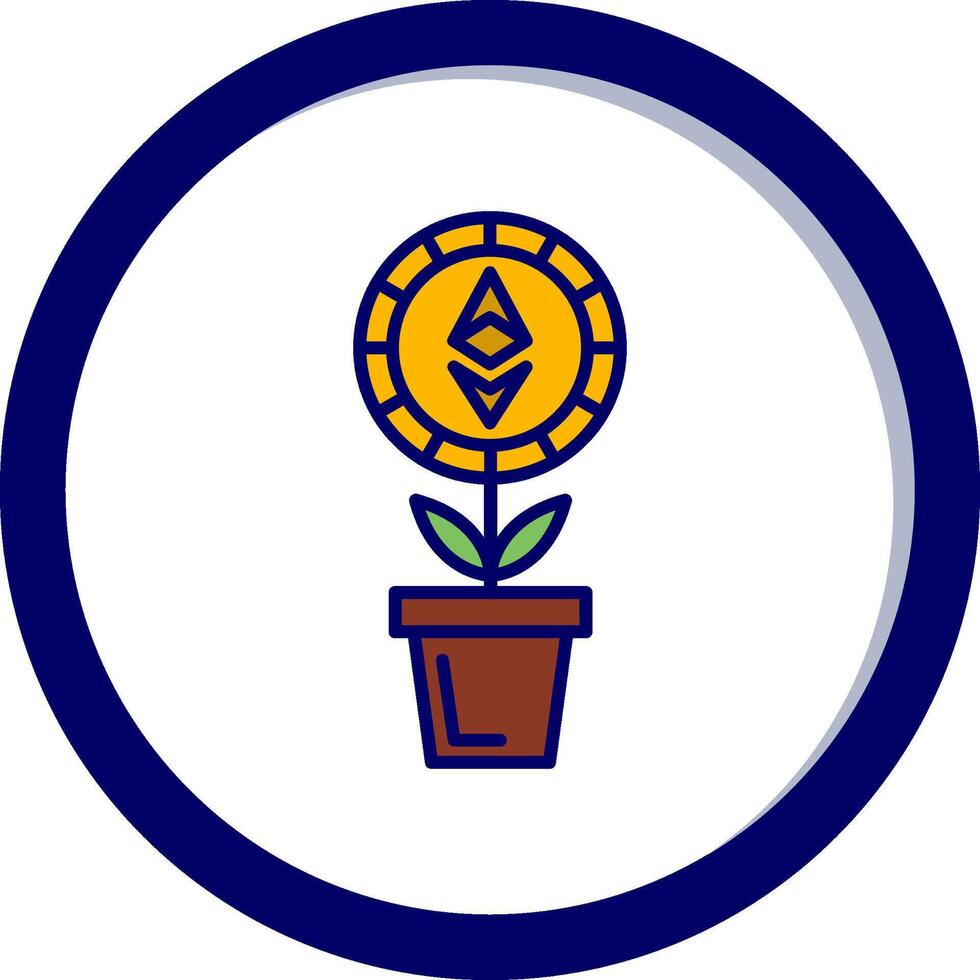Ethereum Plant Pot Vector Icon