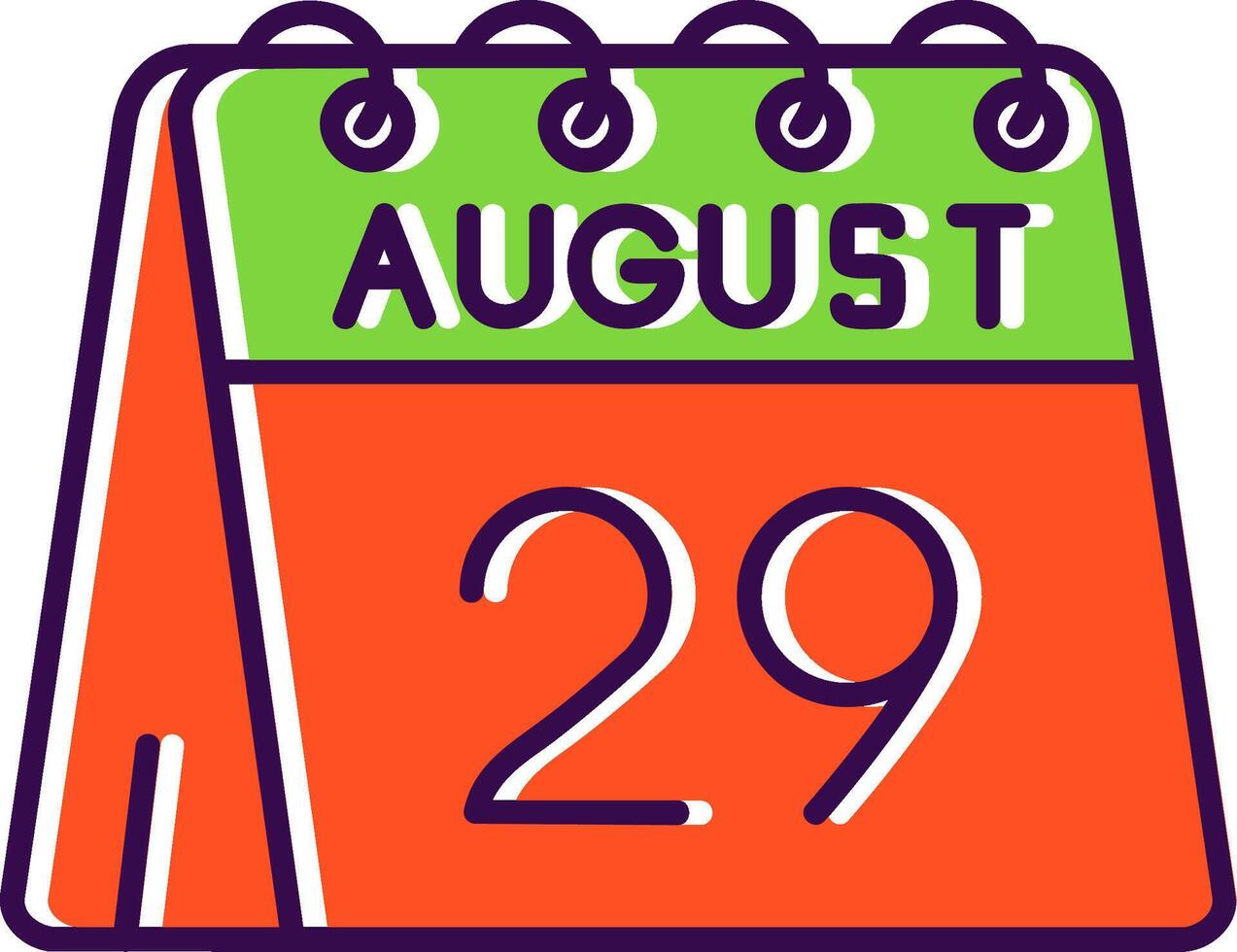 29th of August Filled Icon vector