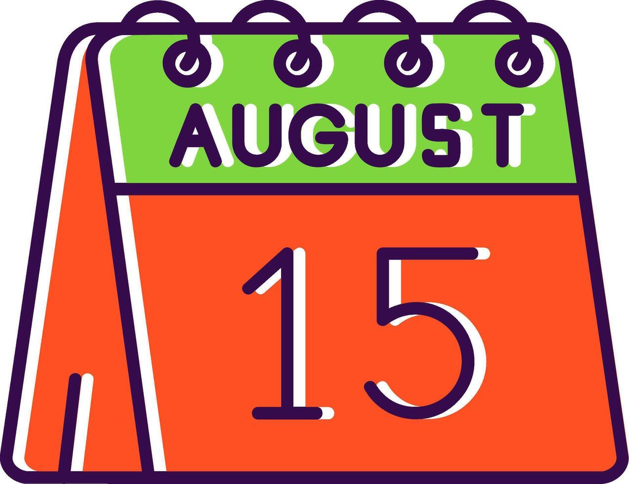 15th of August Filled Icon vector