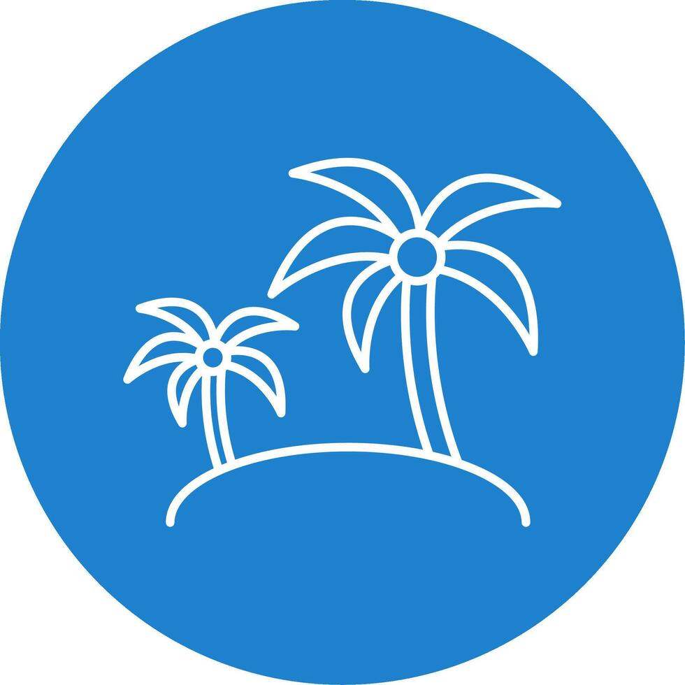 Island Line Circle color Icon vector