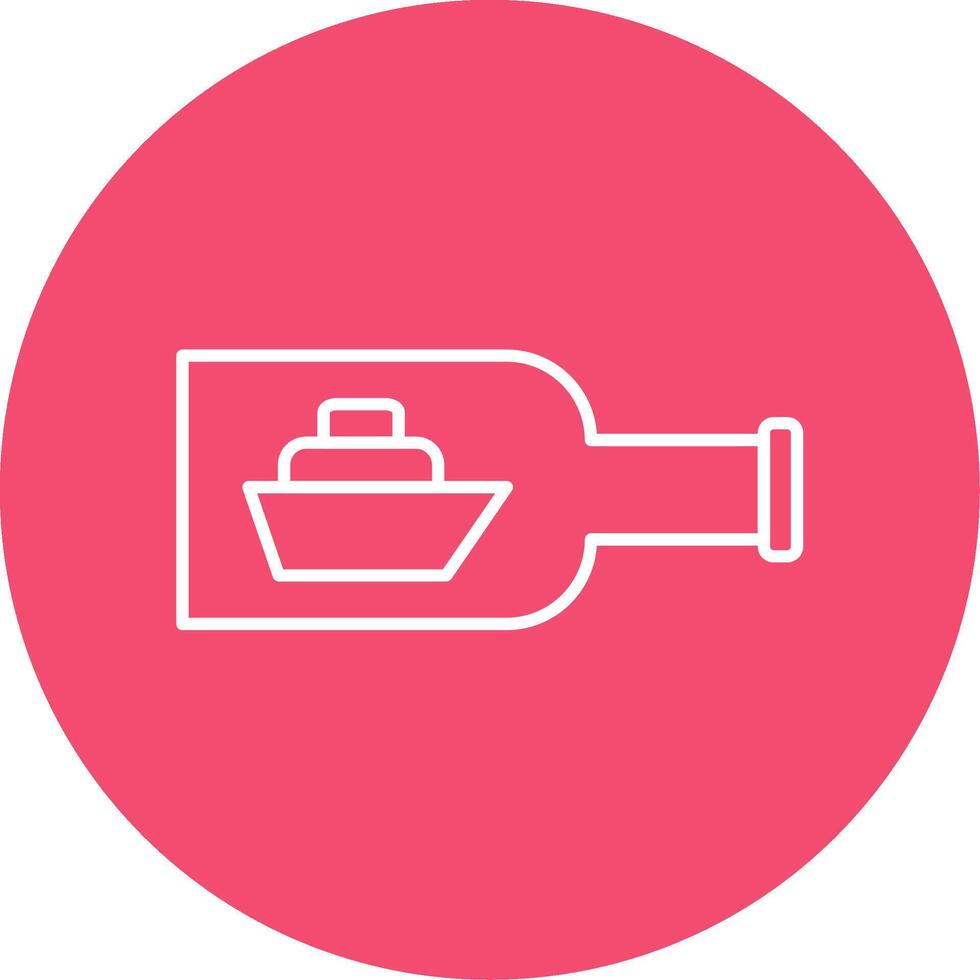 Ship In A Bottle Line Circle color Icon vector