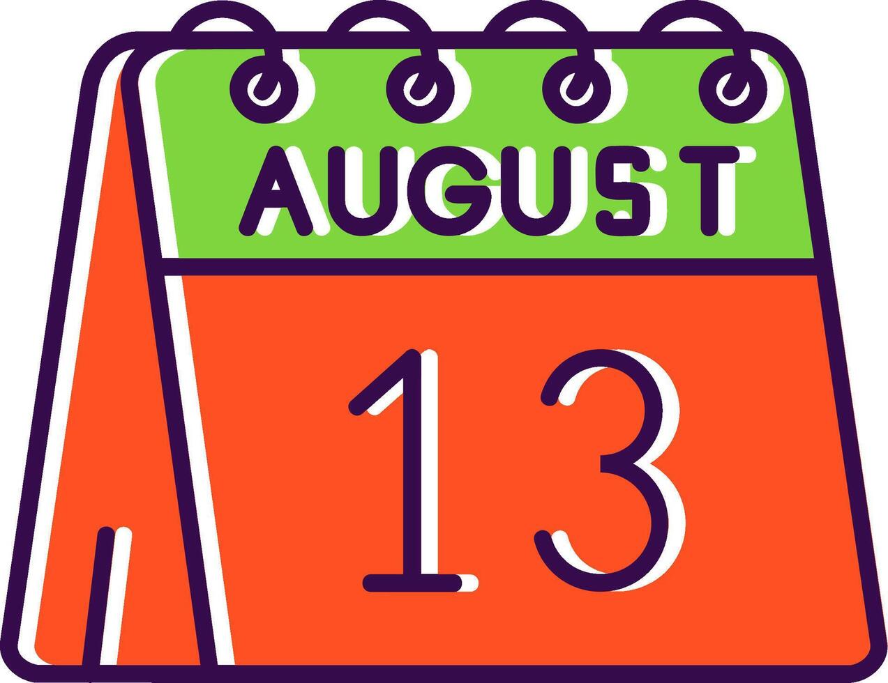 13th of August Filled Icon vector