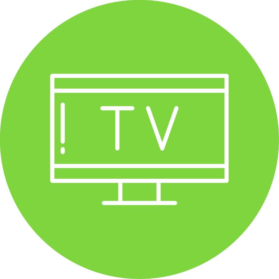 Tv Line Circle color Icon vector