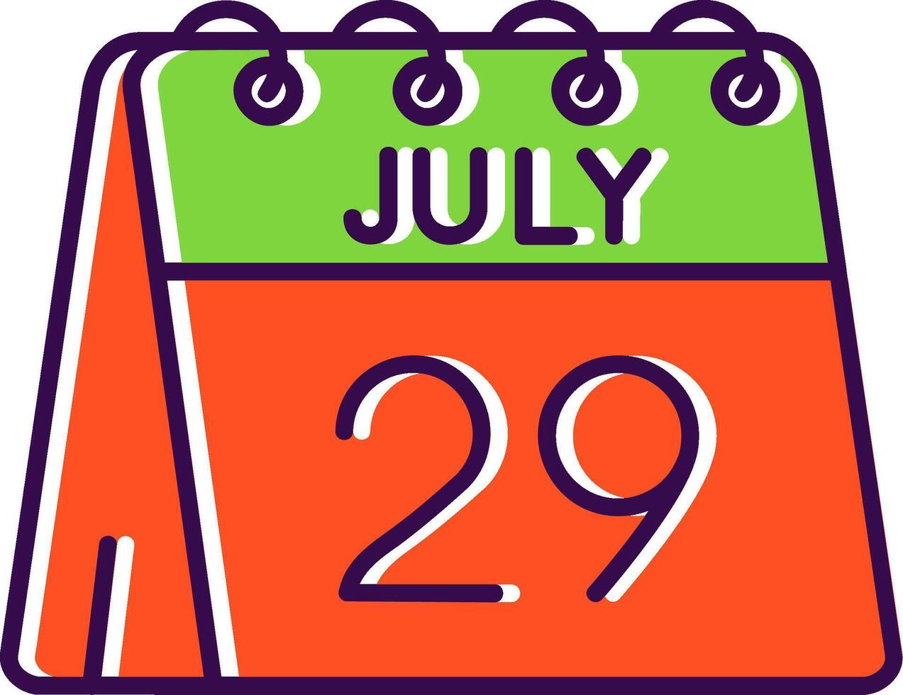 29th of July Filled Icon vector