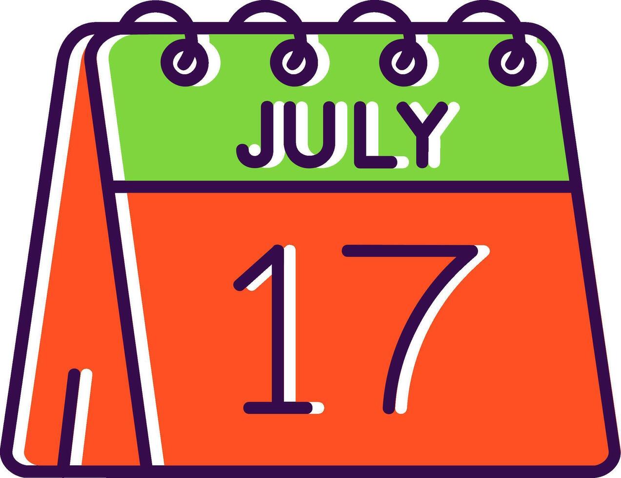 17th of July Filled Icon vector