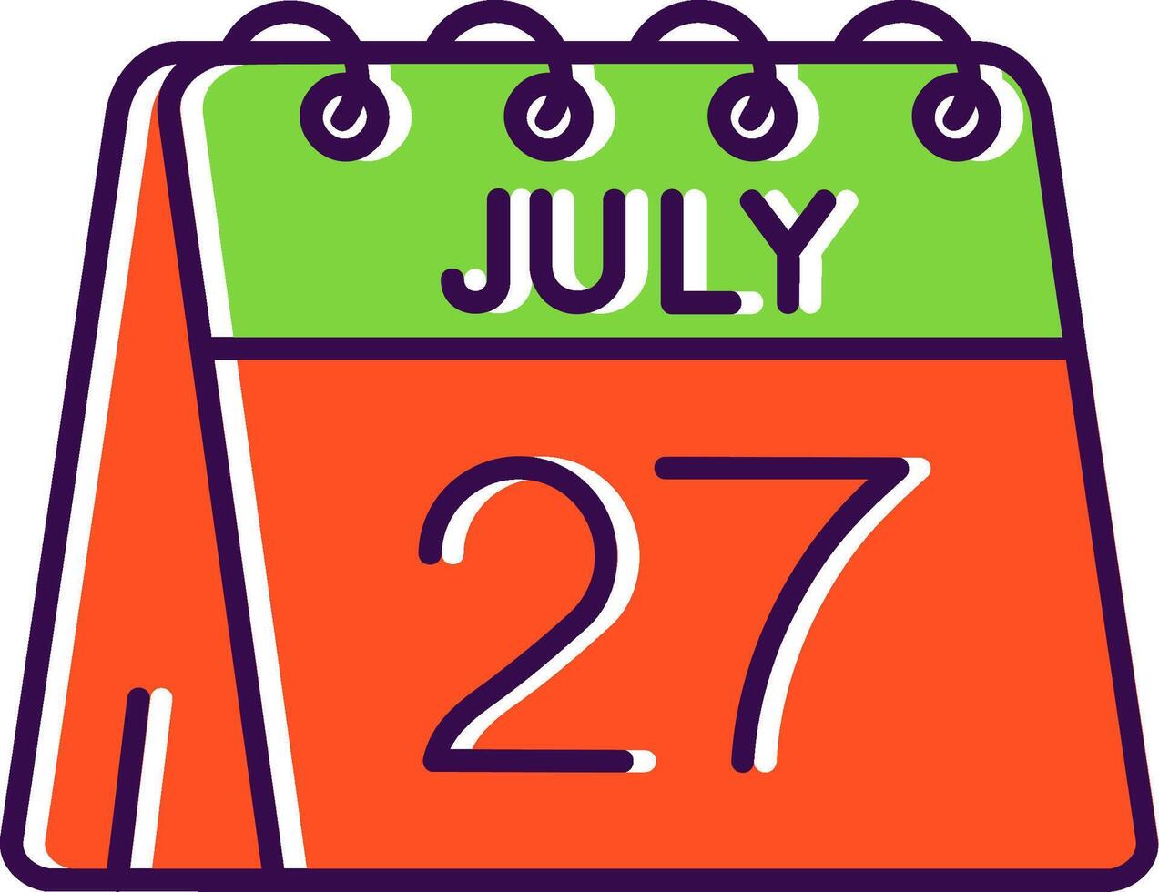 27th of July Filled Icon vector