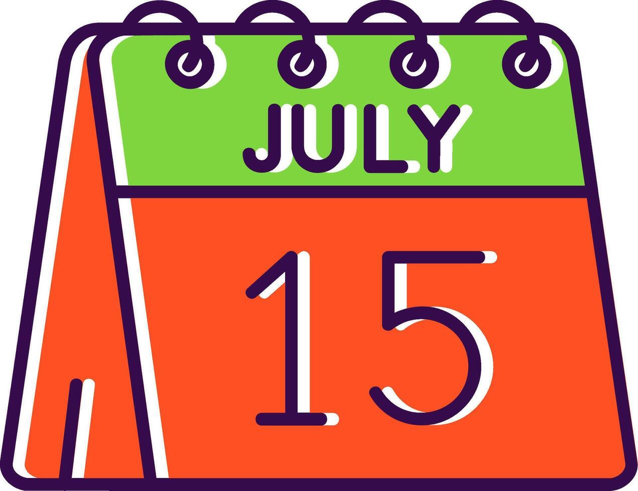 15th of July Filled Icon vector